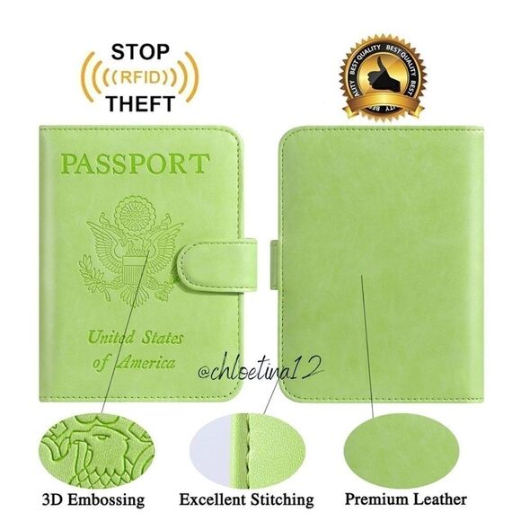 Passport Holder Cover Wallet RFID Blocking Leather - Picture 4 of 5